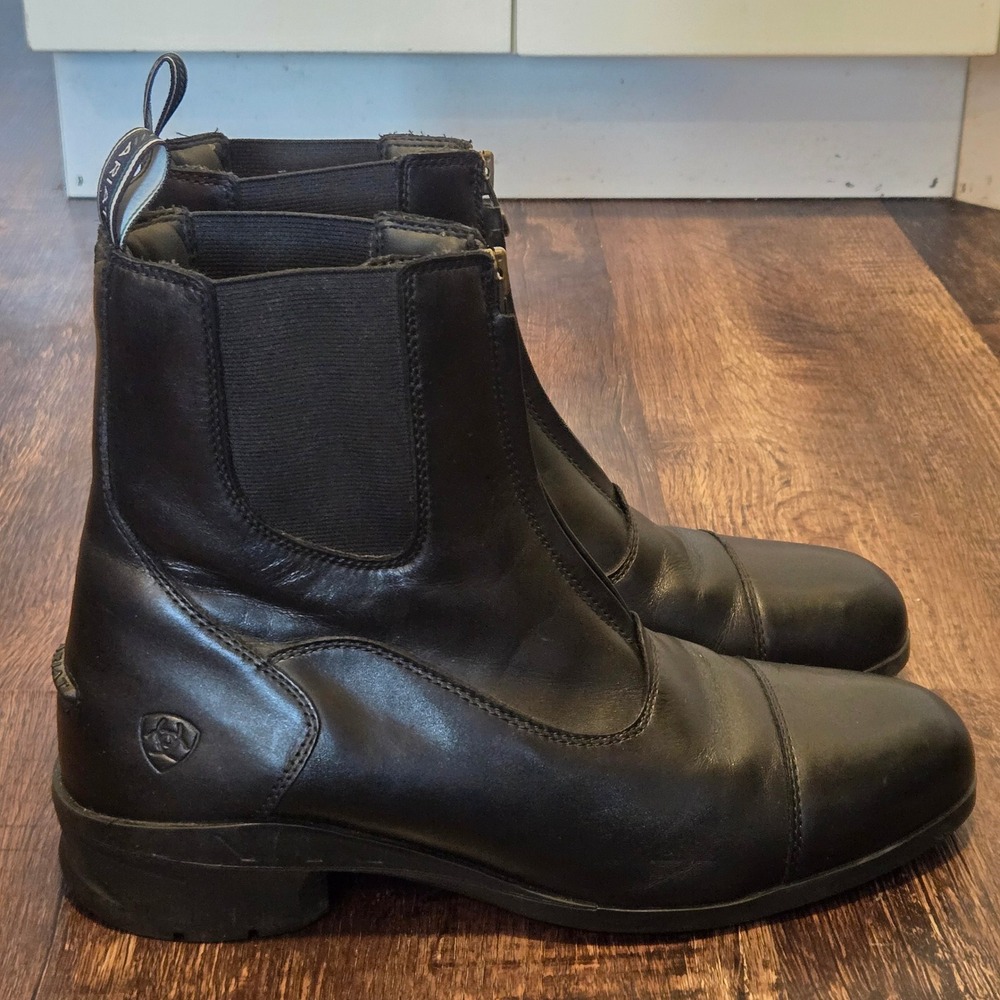 Ariat Heritage IV Zip Paddock Boots Mens 10.5D Black Leather Equestrian Riding